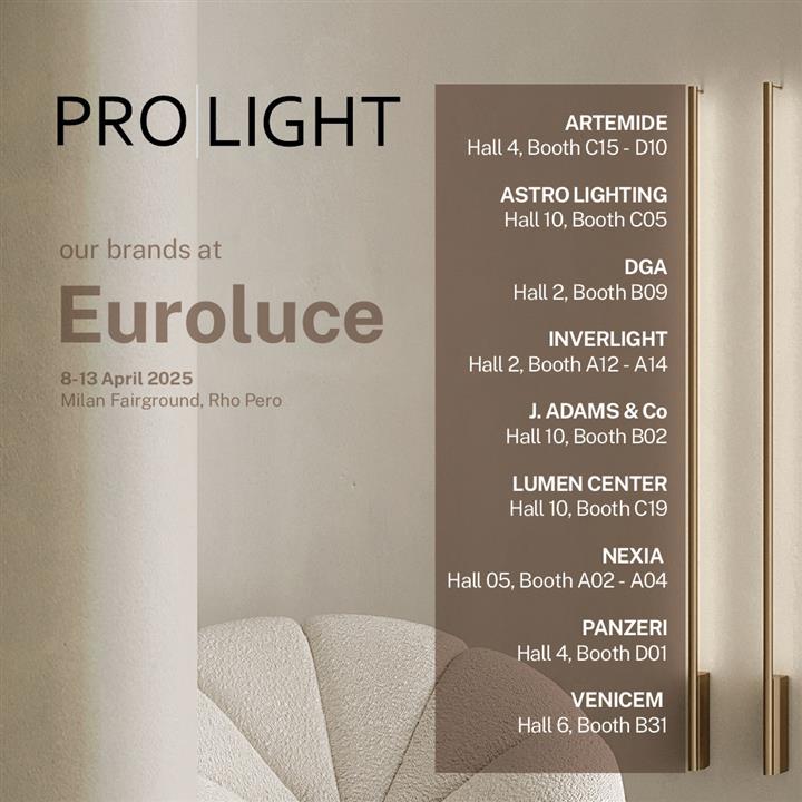 PROLIGHT invites you to Euroluce 2025